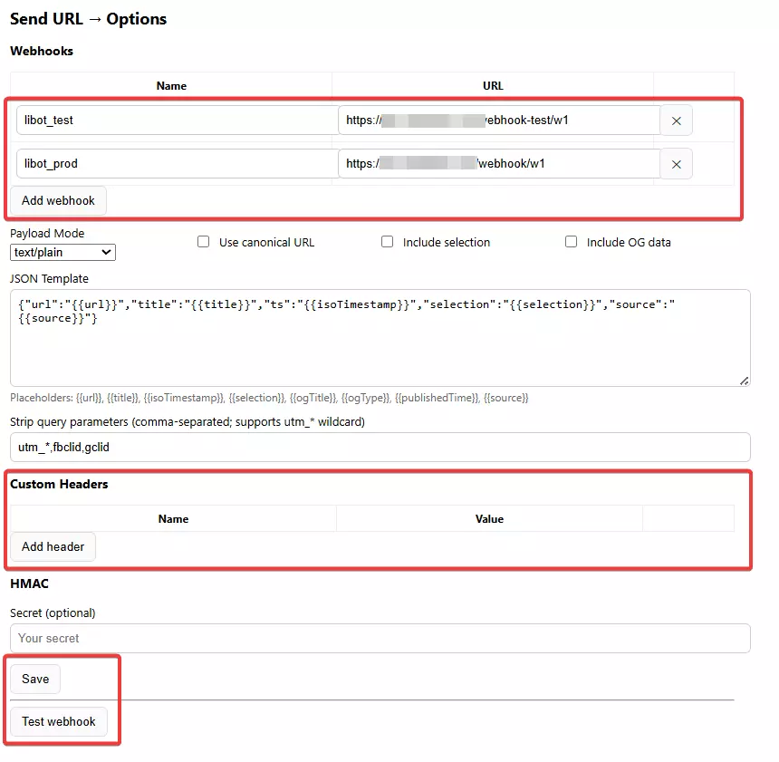 Part 1: LinkedIn bot for lead collection - Setting up one-click URL sending to webhook image17