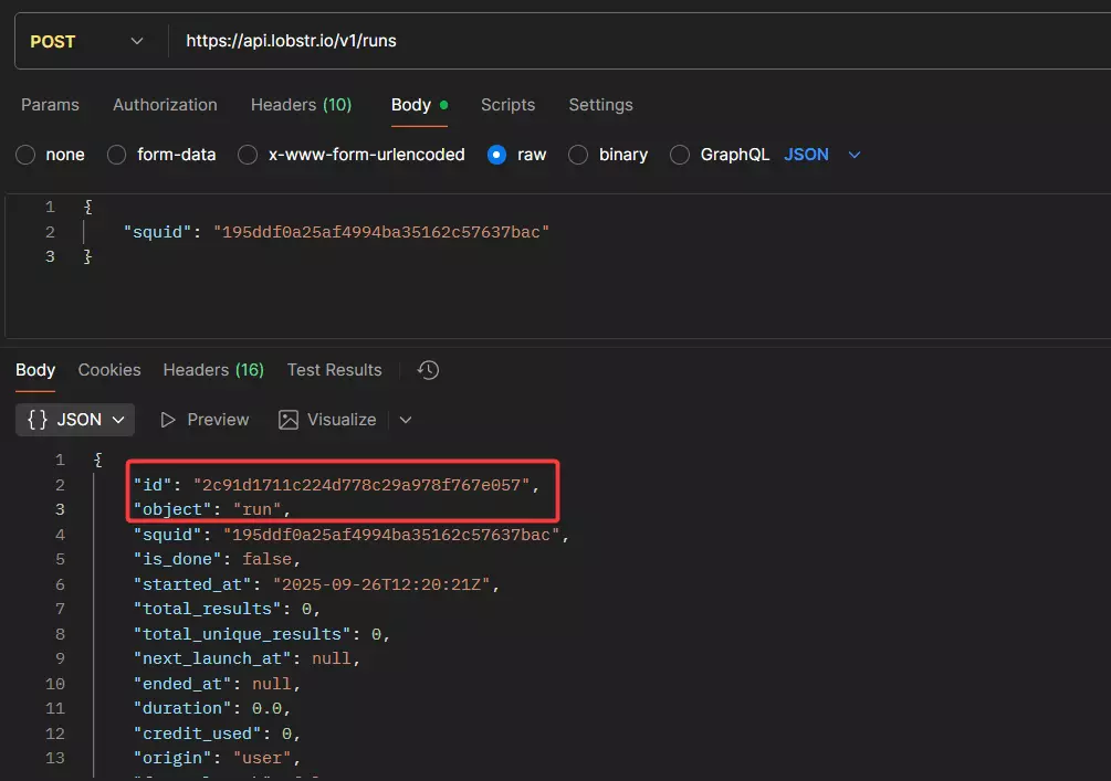 How to use Lobstr.io’s Vinted Product Scraper API? - Running the Vinted Product Scraper image25