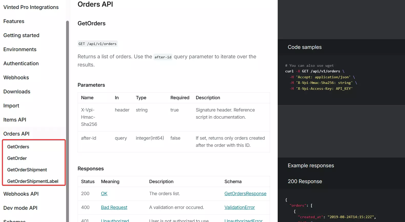 Does Vinted offer an official API? - How to use orders API?