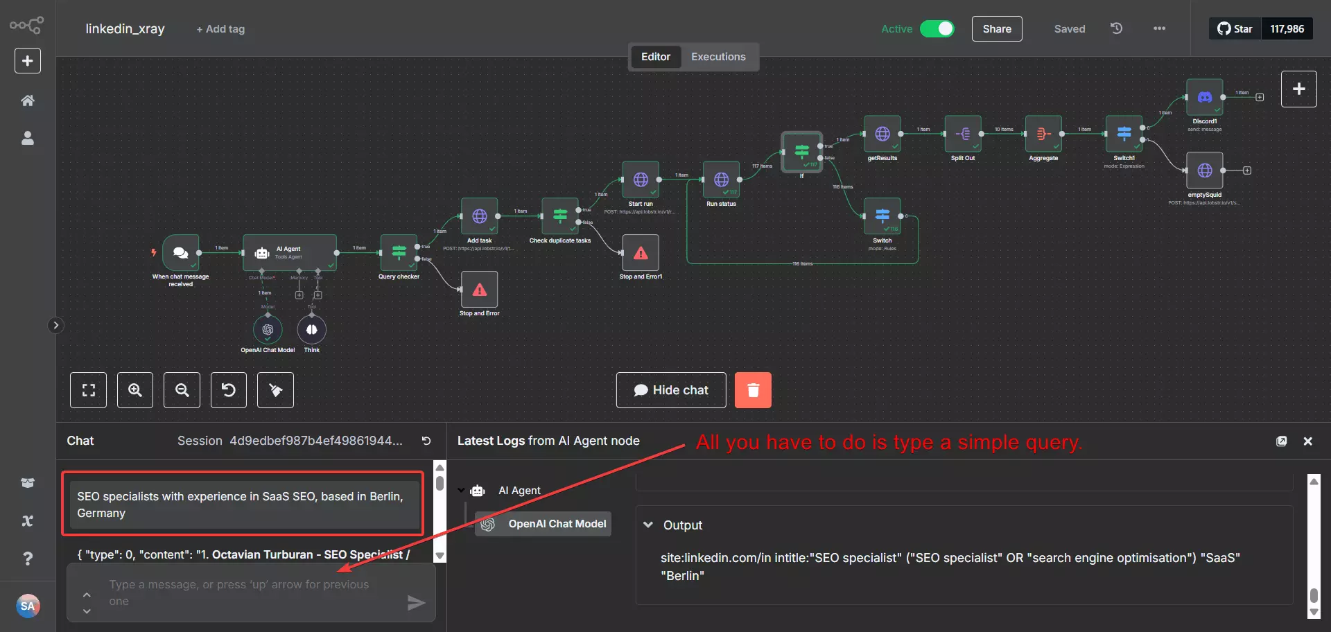 How to make a smart LinkedIn X-ray bot to automate the entire workflow? - 5. Run your LinkedIn X-Ray search agent image36