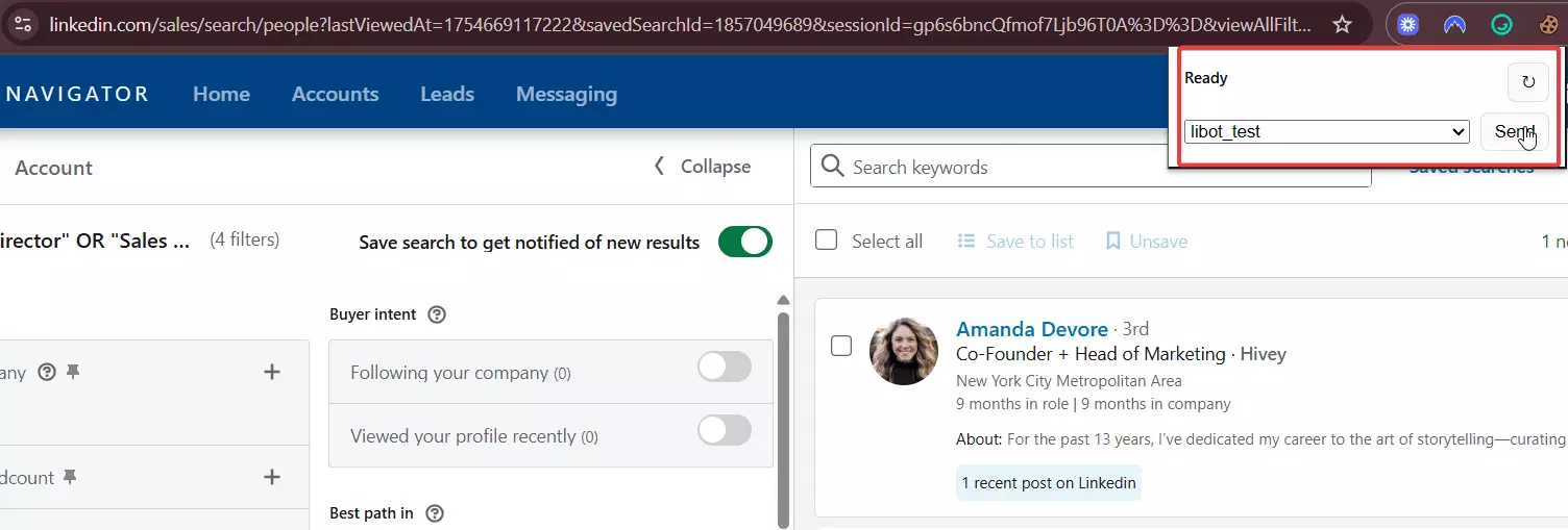 Part 1: LinkedIn bot for lead collection - Setting up one-click URL sending to webhook image18