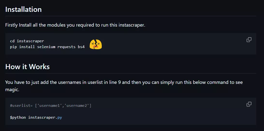 Instagram profile scraper API - hero