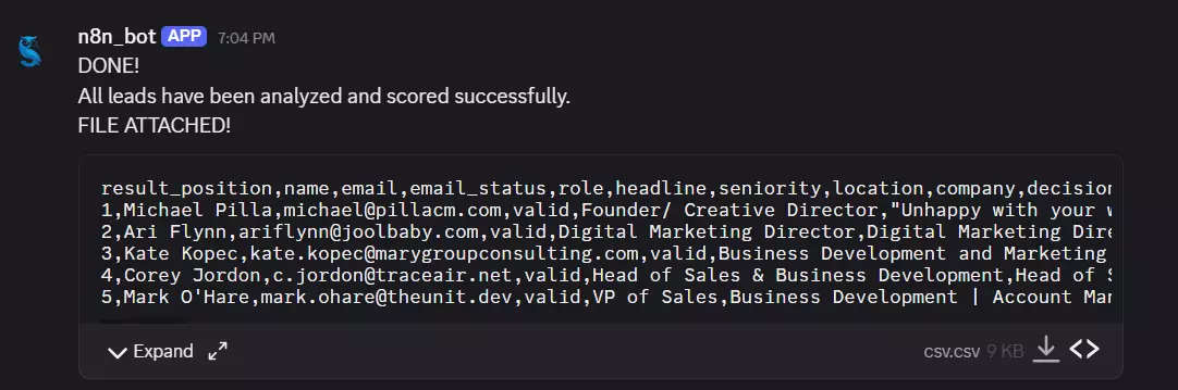 Part 2: LinkedIn bot for lead qualification and scoring - How to use this bot image34