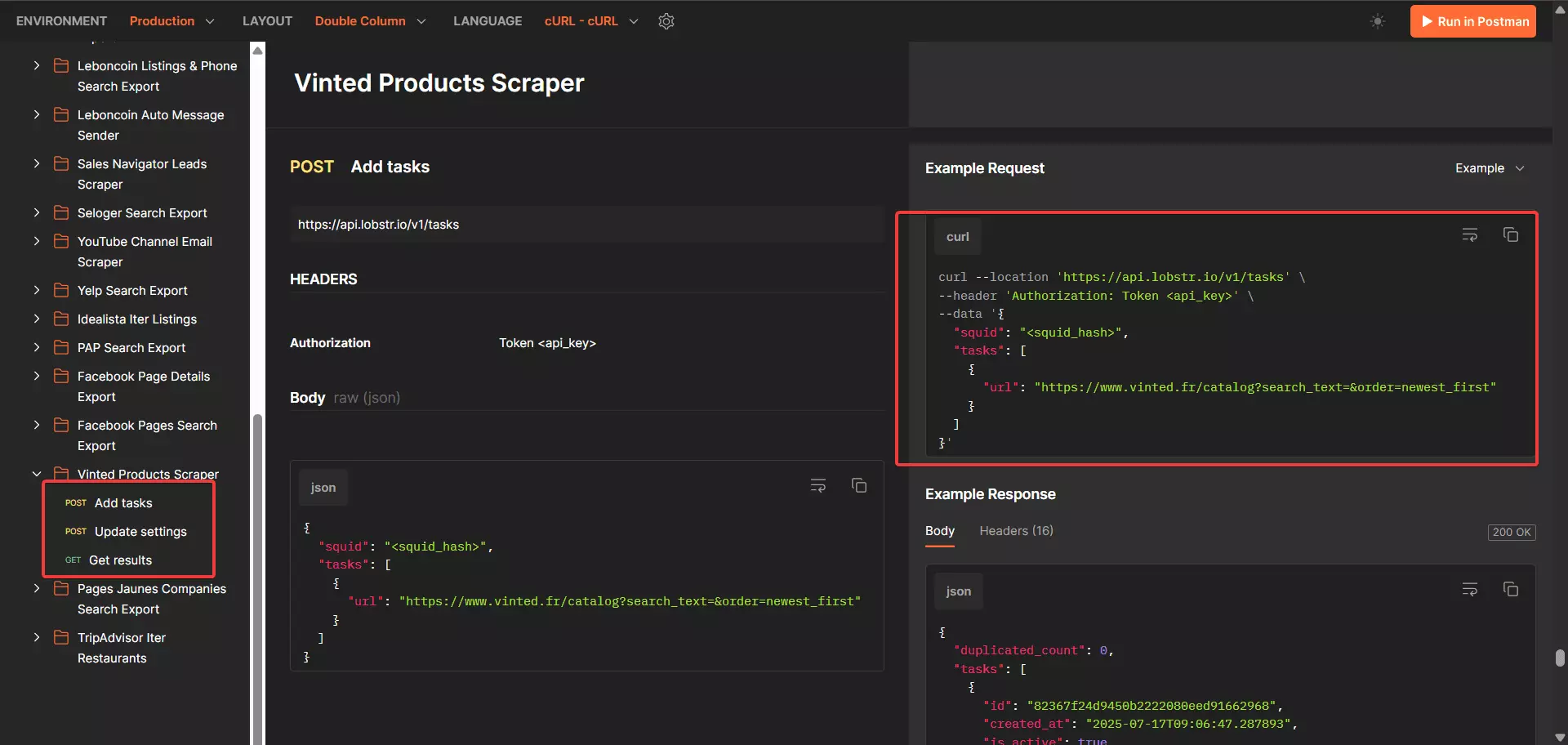 Lobstr.io Vinted Product Scraper API - Limitations image18